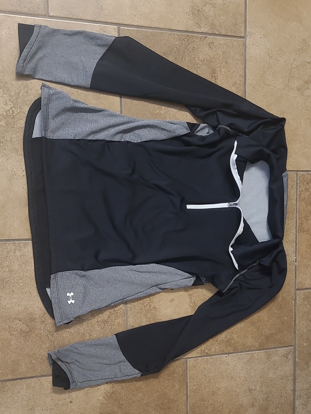 Under Armour Black and Gray Half-Zip Training Pullover